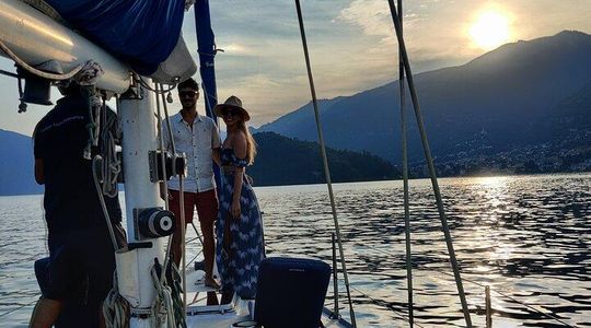 Sunset Sailing Lake Como with Private Skipper