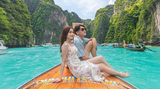 Phi Phi Sunset Longtail Boat Cruise to Maya Bay and Snorkeling