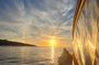 Romantic sunset on a boat on the Sorrento Coast