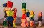 California Desert Seven Magic Mountains and Las Vegas Sign