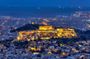Athens by Night Tour in Spanish: 
The Illuminated City