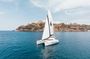 Private Morning Tour Lagoon 400-380 Sailing in Santorini , lunch, drink, transfer
