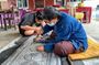 Talk to Buddhist monk & craft work in temple
