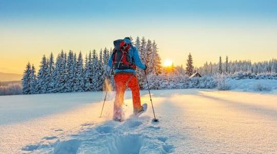 Snowshoe winter hike near Stockholm