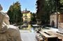 Boat trip to Hellbrunn Palace with trick fountain and London double-decker bus